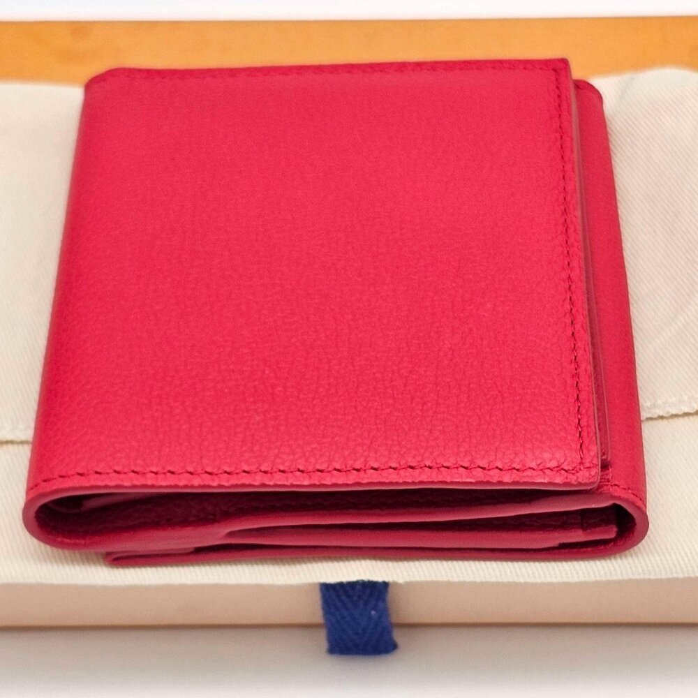 Authentic Louis Vuitton Lockme Wallet Red Leather | LV Compact Wallet - Picture 7 of 15